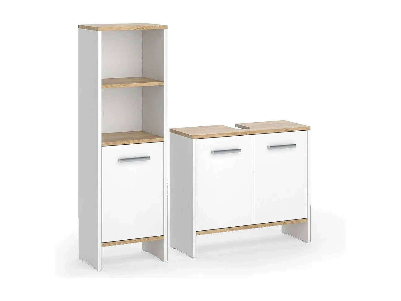 Modernes Badezimmermöbel-Set in Anthrazit und Eiche-decoravito.com