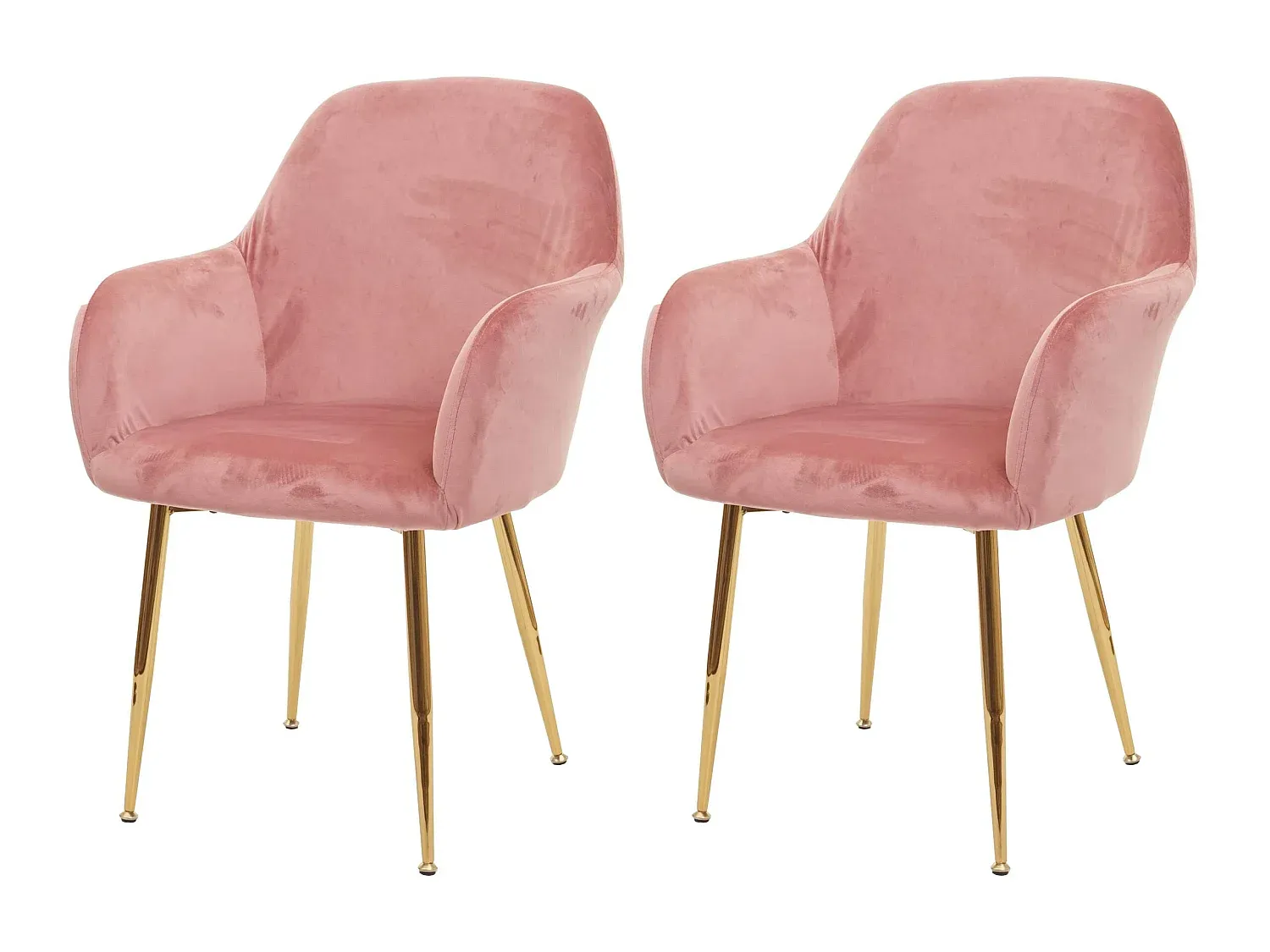 Moderner Samt-Essstuhl im 2er-Set mit goldenen Beinen-decoravito.com