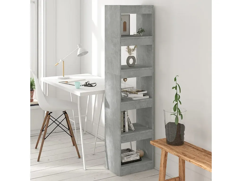 Moderner Raumteiler in Betongrau, 40x30x166 cm-decoravito.com