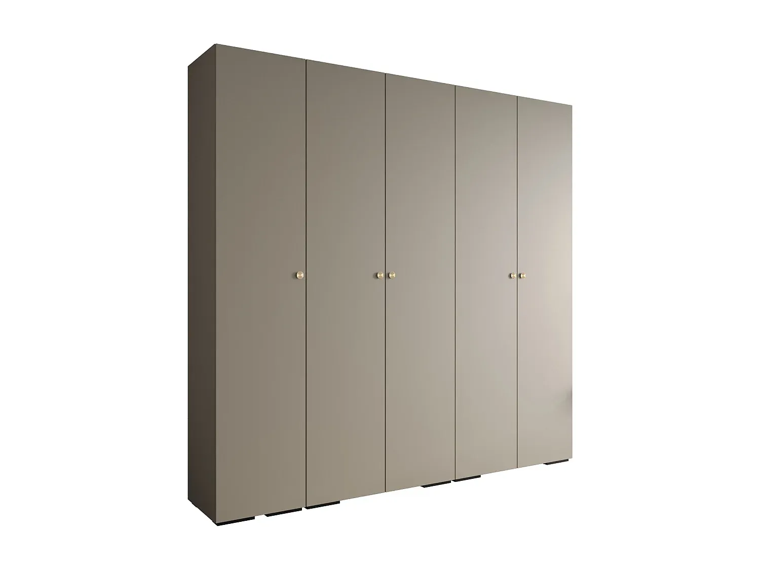Moderner Kleiderschrank mit Schwebetüren, Grau/Gold-decoravito.com