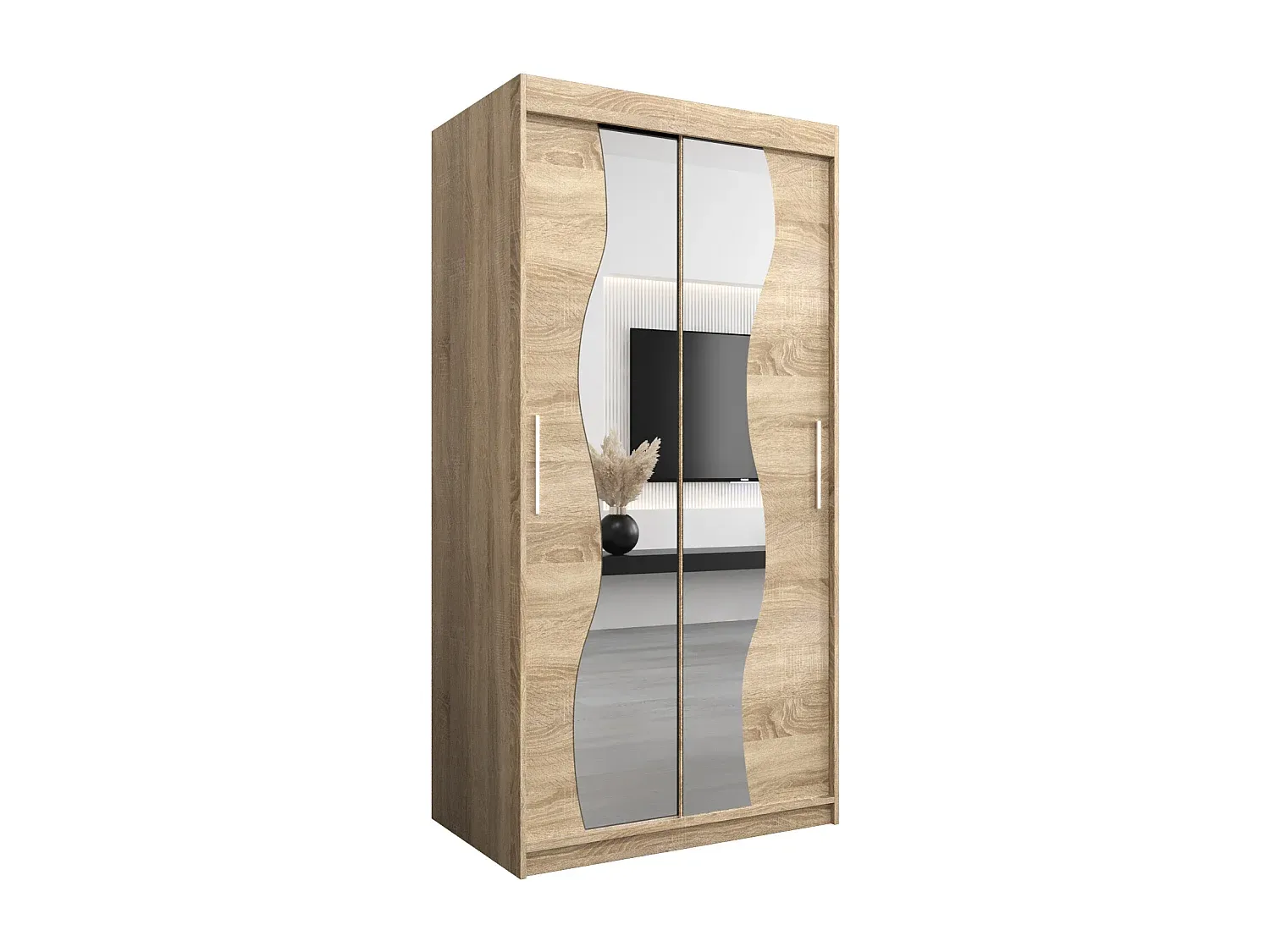 Großer Kleiderschrank mit Schiebetüren, 2-türig, Sonoma-decoravito.com