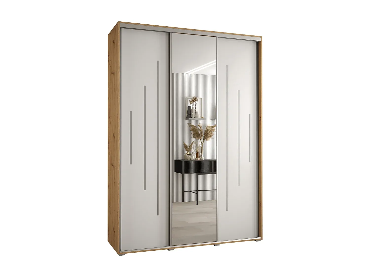 Großer Kleiderschrank mit Schiebetüren, 3-türig-decoravito.com
