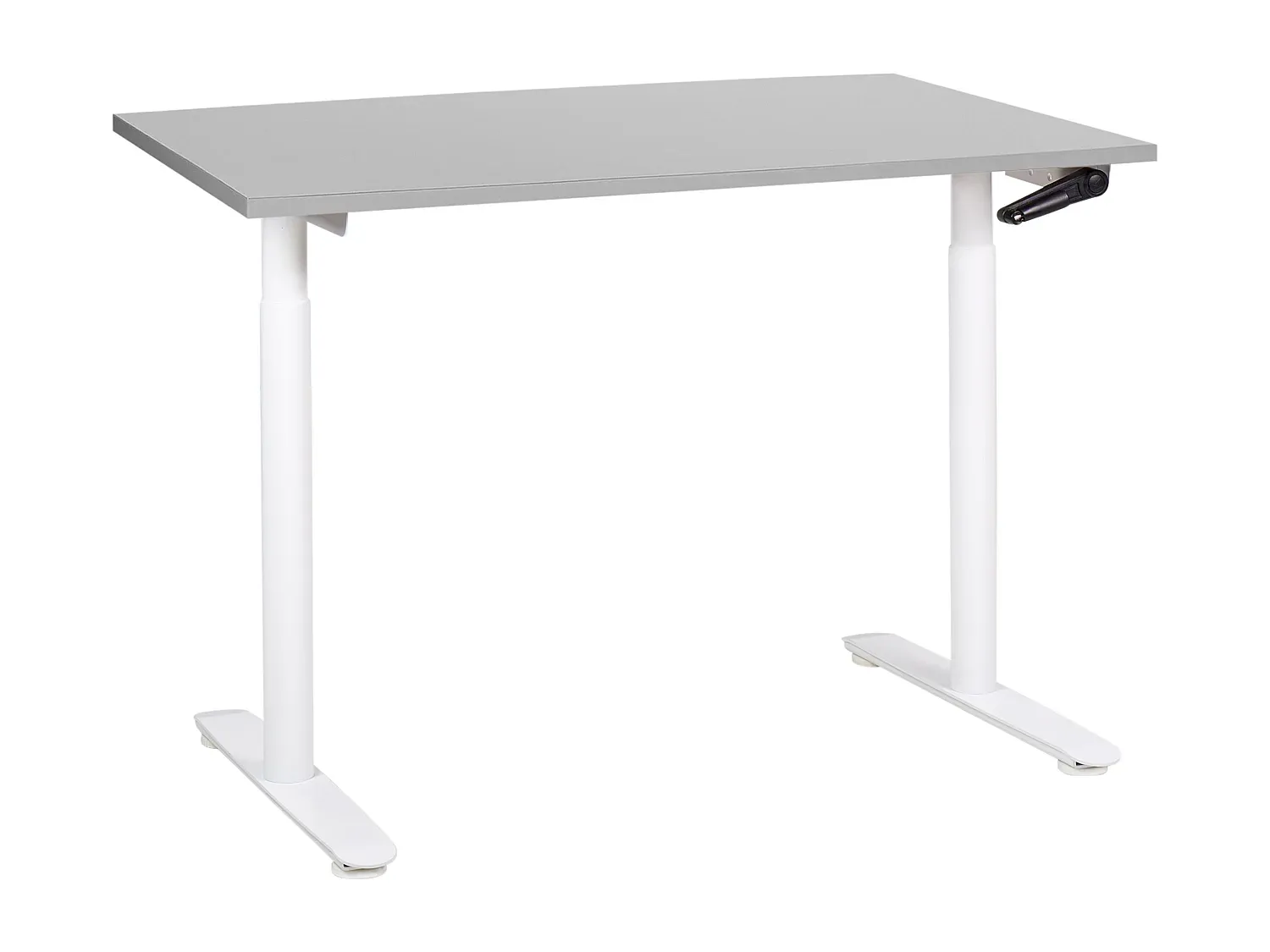Höhenverstellbarer Schreibtisch mit Kurbel 120x72 cm, Grau/Weiß-decoravito.com