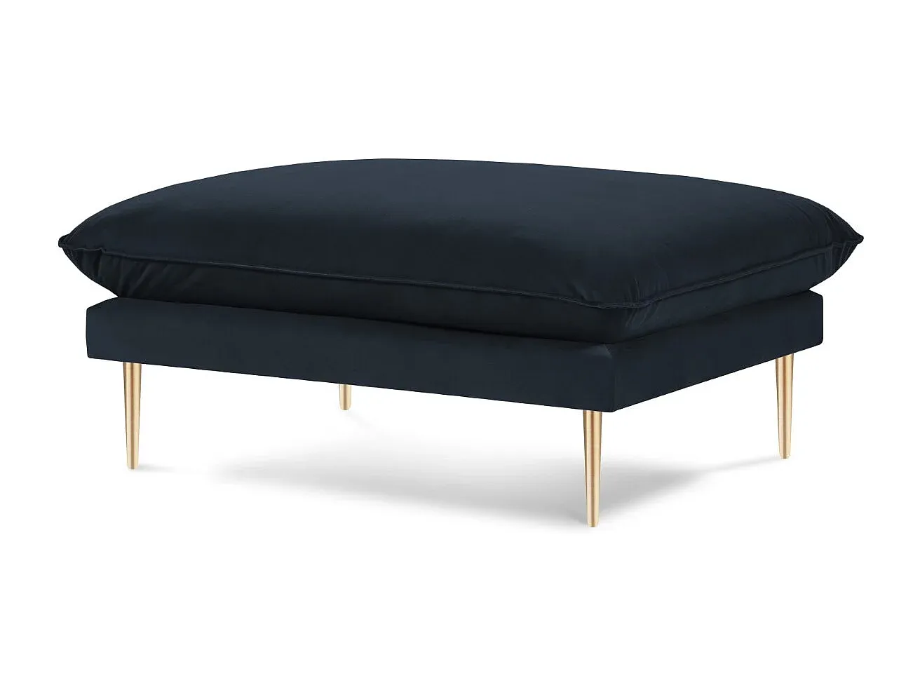 Samt Pouf in Dunkelblau - 100x80x43cm-decoravito.com