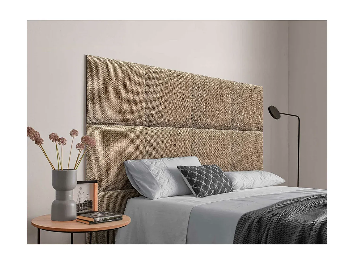 Gepolstertes Kopfteil mit austauschbaren Paneelen für Schlafzimmer-decoravito.com