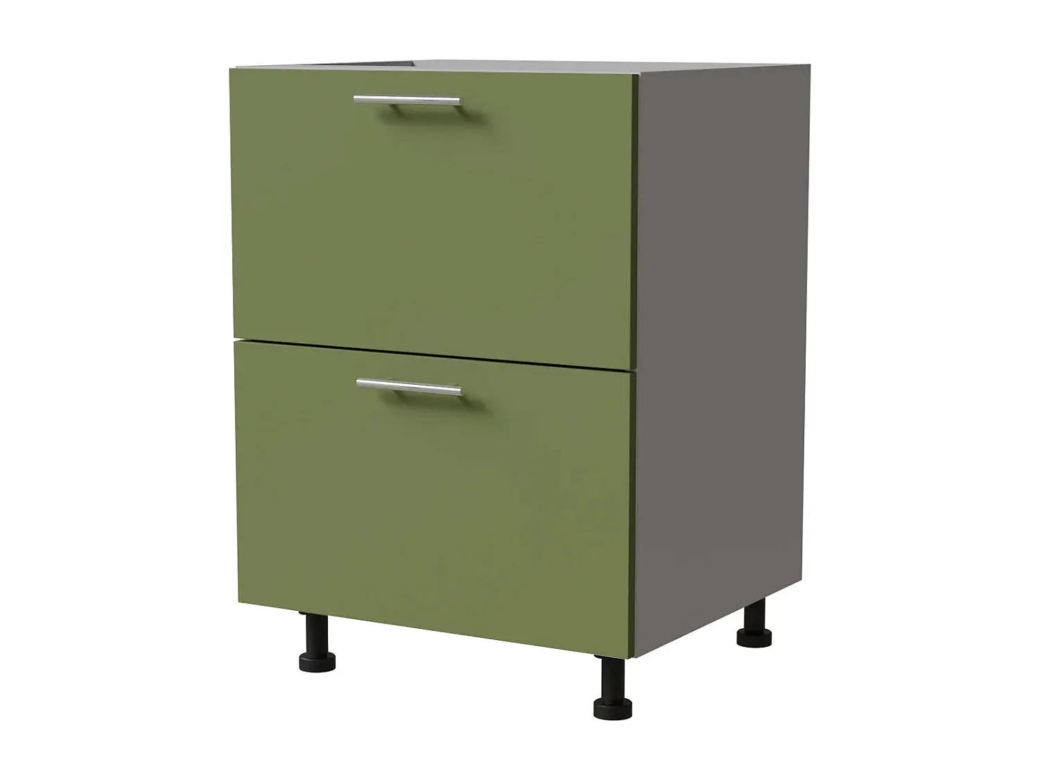 Unterschrank mit Schubladen in Farngrün und Grau, 60x50x82 cm-decoravito.com