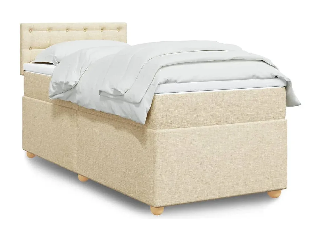 Luxuriöses Boxspringbett 90x200 cm in Creme-decoravito.com