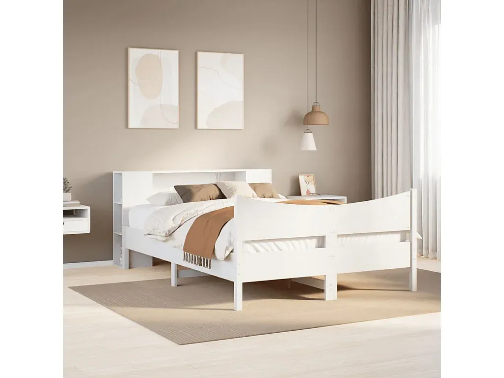 Holzbett in Weiß 160x200 cm-decoravito.com