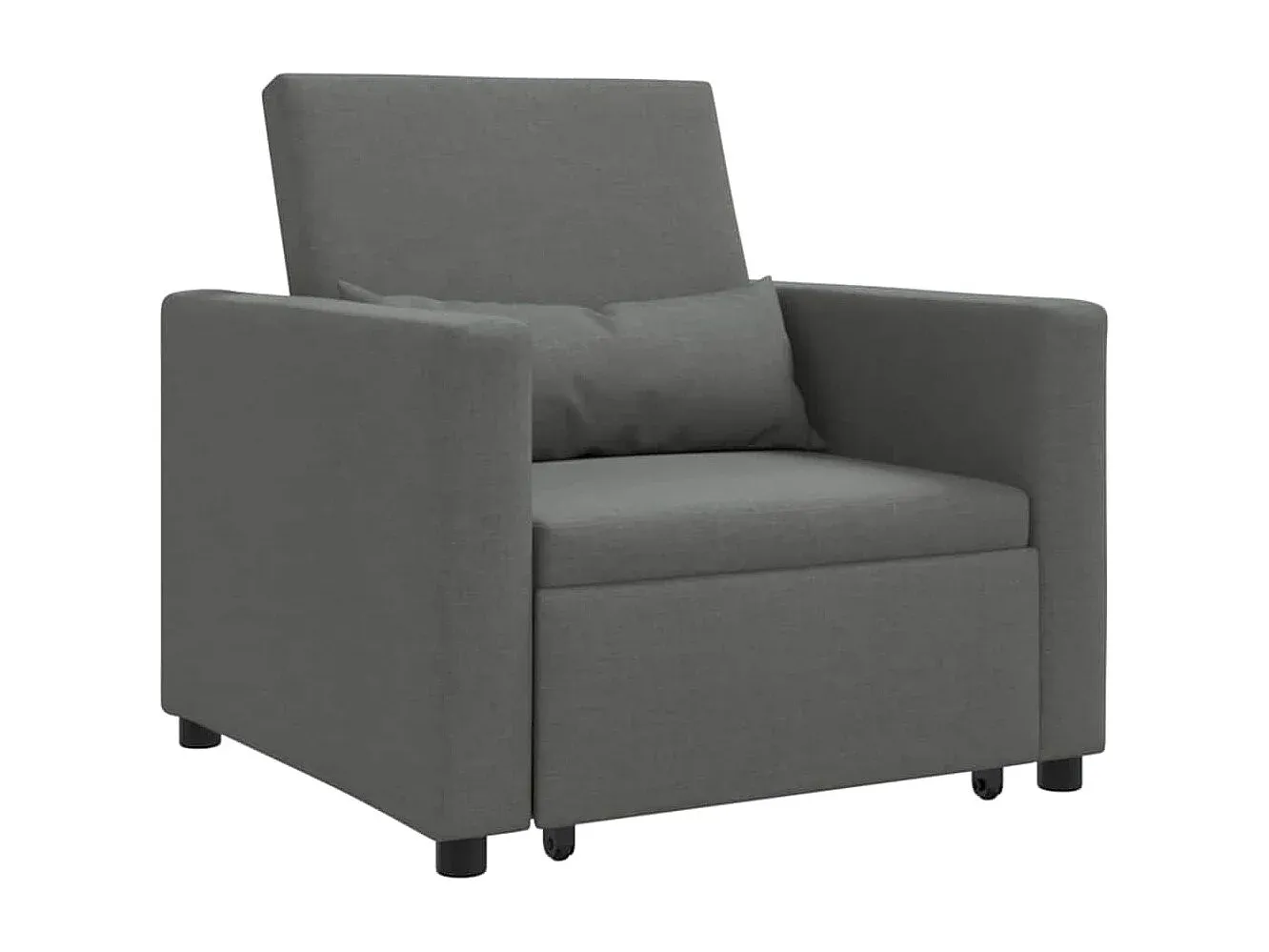 Komfortables Schlafsofa mit Rollen, Dunkelgrau, 90x165x87 cm-decoravito.com