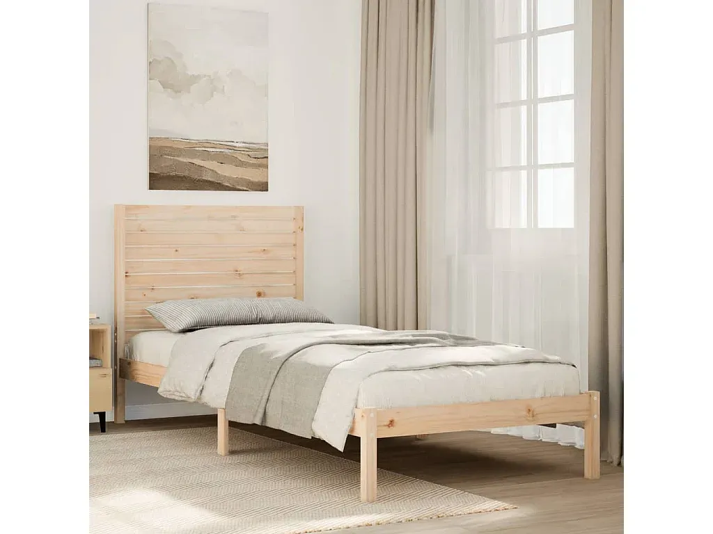 Großes Massivholzbett ohne Matratze 100x220 cm-decoravito.com