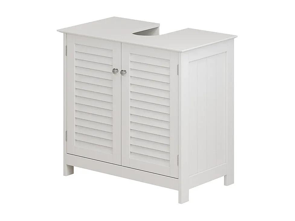 Kompakter Unterschrank für Waschbecken, Weiß, 60x35x58 cm-decoravito.com