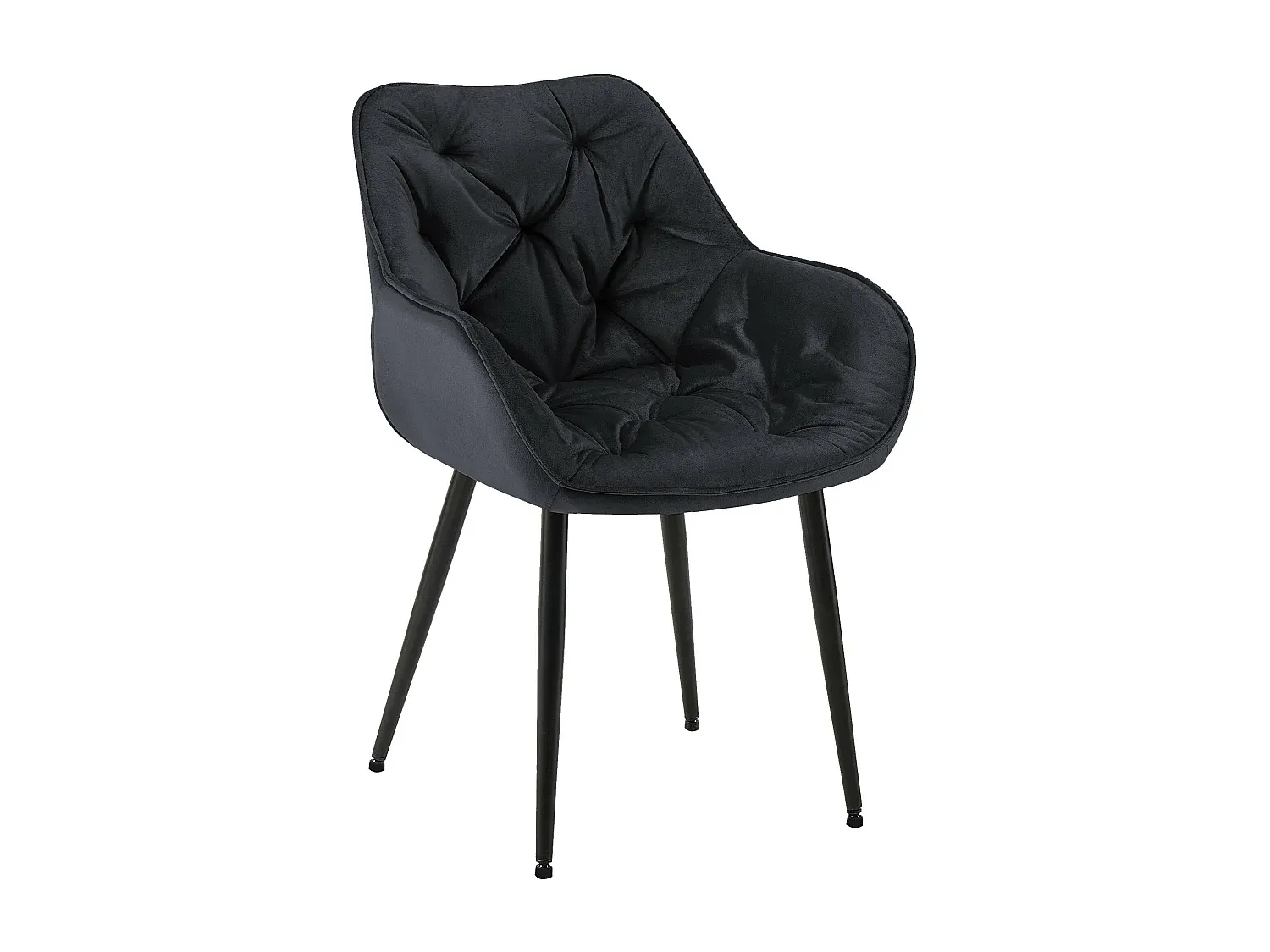 Moderner Samtstuhl mit Armlehnen in Schwarz-decoravito.com