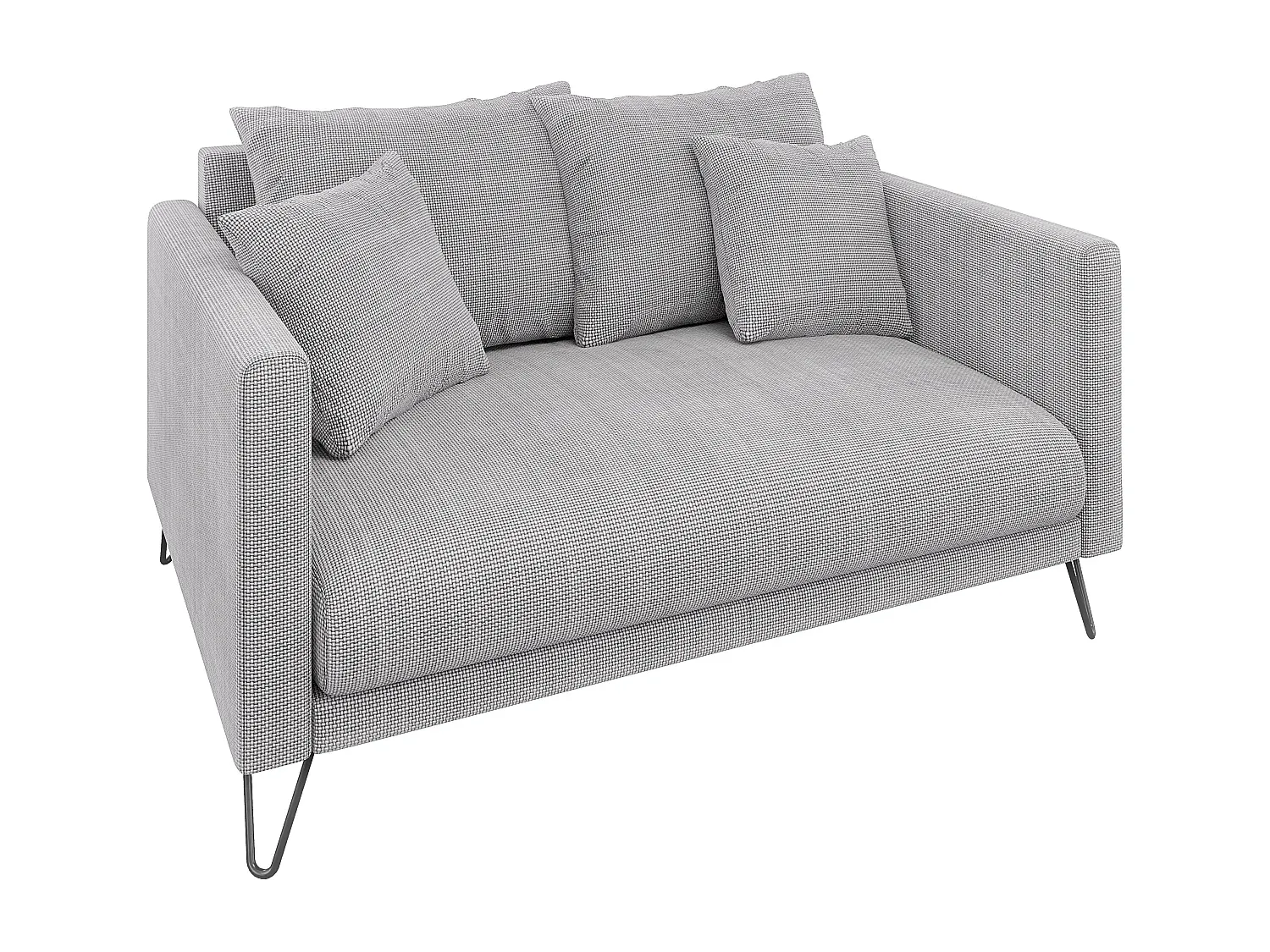 Modernes 2-Sitzer Sofa aus Hellgrauem Chenille mit Metallfüßen-decoravito.com