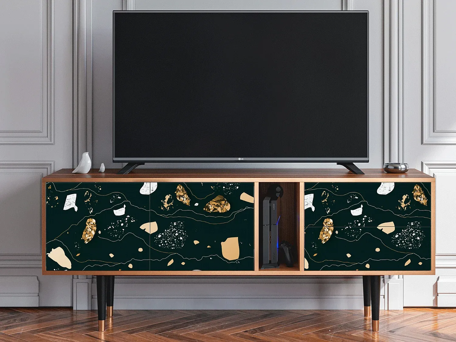 Fernsehschrank mit Ablagefach, Walnuss-decoravito.com