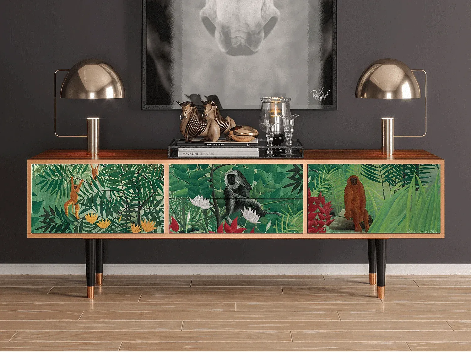 Moderner TV-Schrank mit Stauraum, Walnuss-decoravito.com