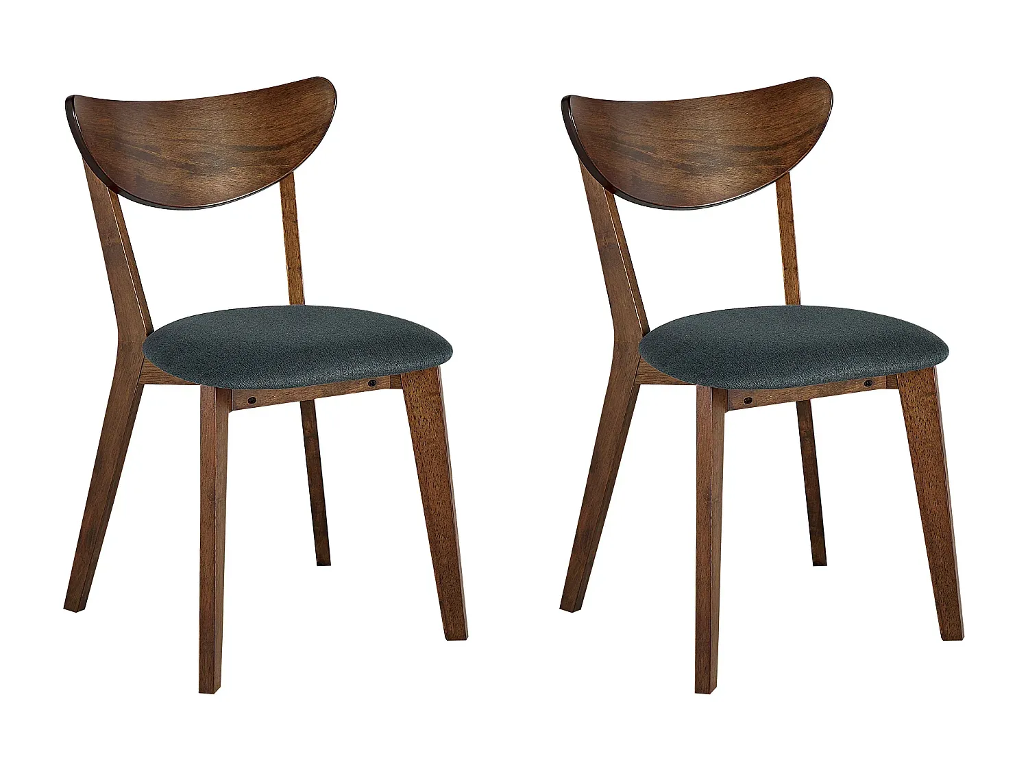 Esszimmerstuhl mit grauem Bezug und dunklem Holzton im 2er Set-decoravito.com
