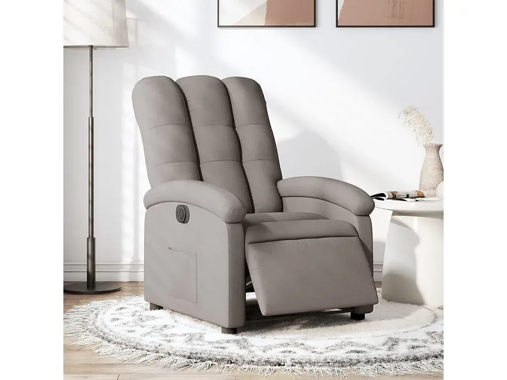 Elektrischer Stoff-Liegesessel in Taupe-decoravito.com