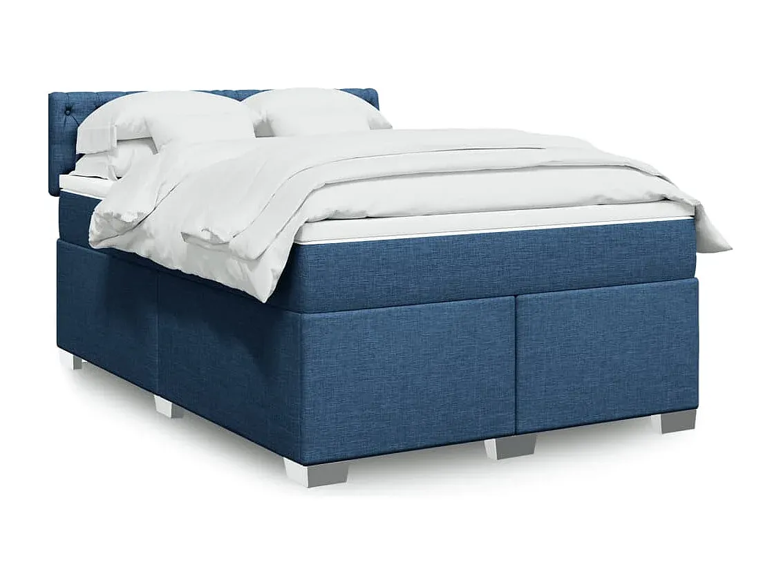 Komfortables Polsterbett mit Matratze, Blau, 140x200 cm-decoravito.com