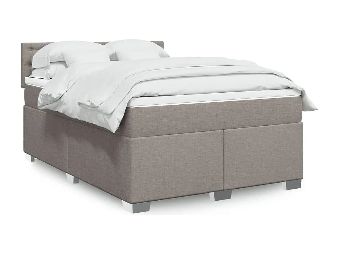 Komfortables Polsterbett in Taupe 140x200 cm-decoravito.com