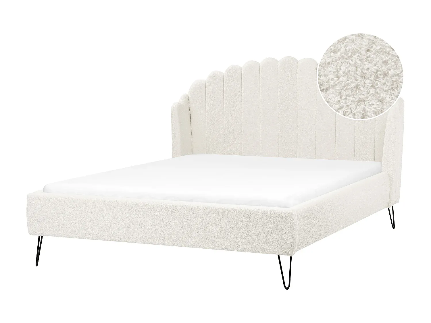 Doppelbett mit Lattenrost 160 x 200 cm Cremeweiß-decoravito.com