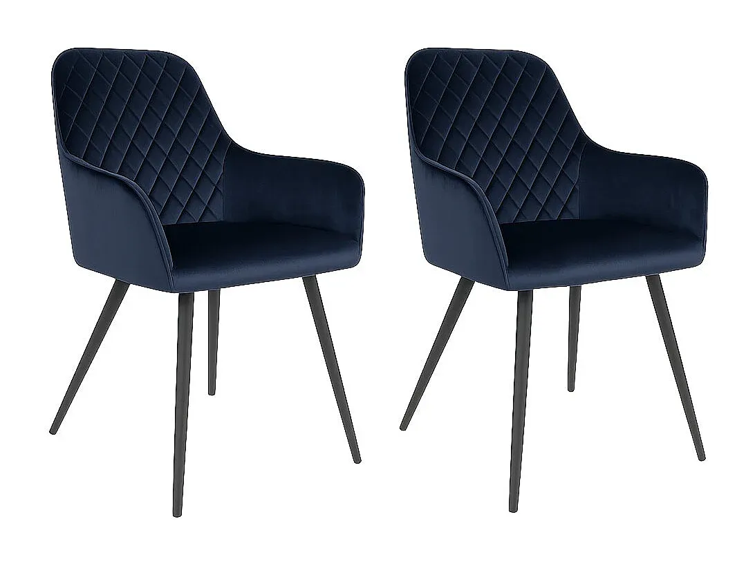 Modischer Esszimmerstuhl aus Velours in Blau-decoravito.com