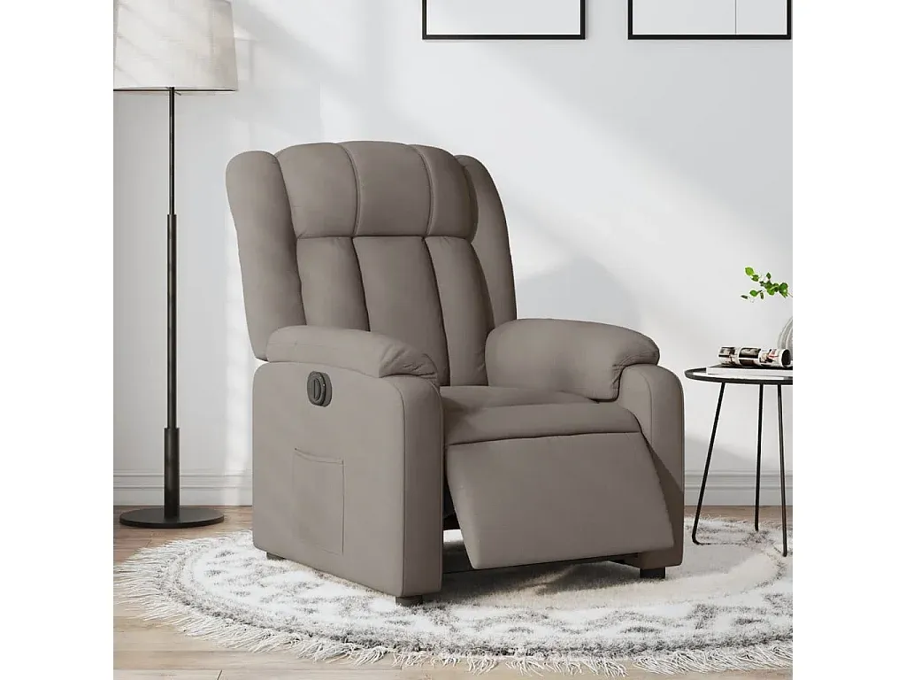 Elektrischer Liegesessel aus Stoff in Taupe-decoravito.com
