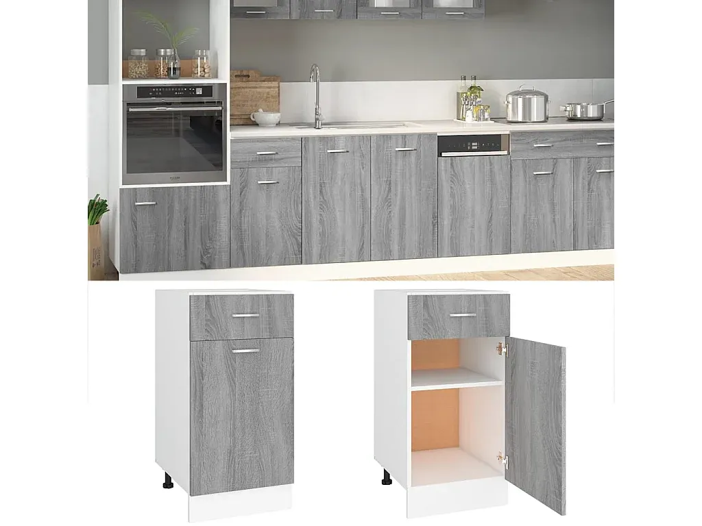 Moderner Badezimmerschrank mit Schublade in Grau-decoravito.com