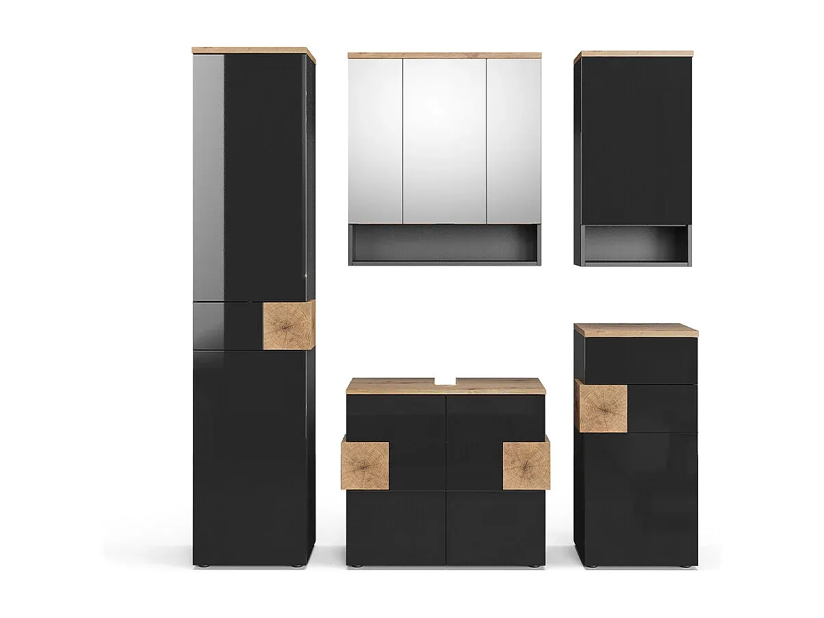Modernes Badezimmermöbel-Set in Anthrazit-decoravito.com