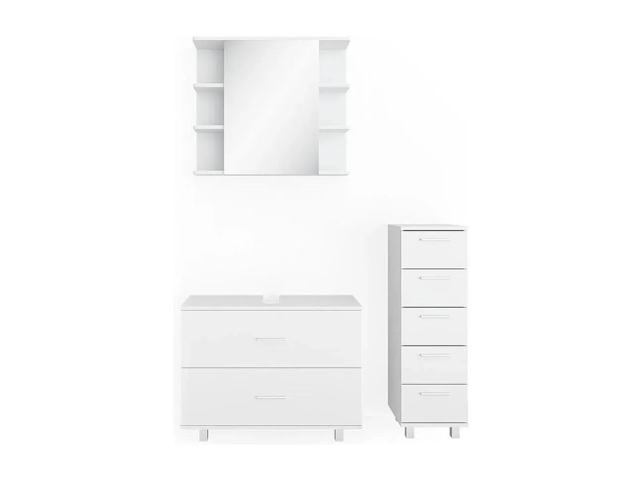 Modernes Badezimmermöbel-Set in Weiß 80x33x60-decoravito.com