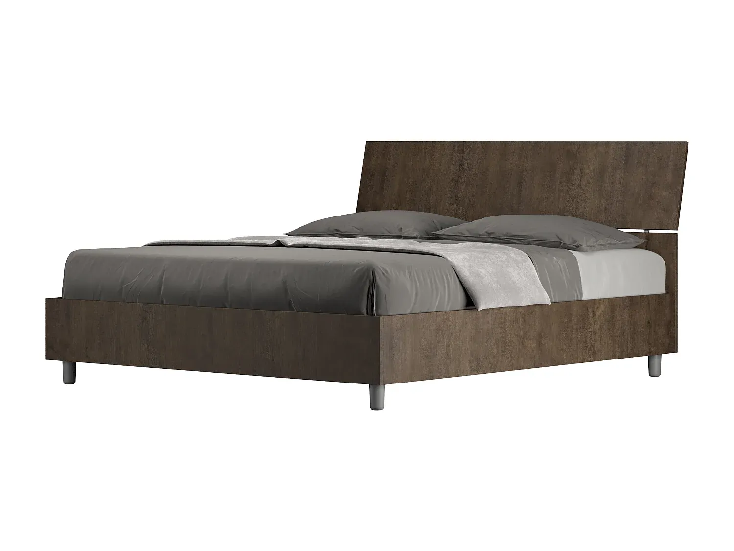 Holzbett mit Lattenrost und schrägem Kopfteil 160x200-decoravito.com