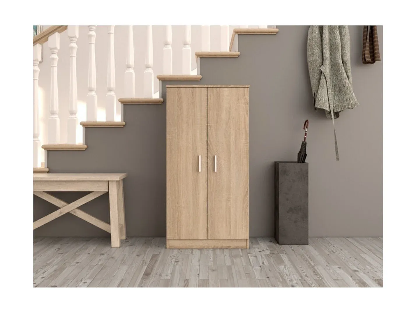 Großer Schuhschrank mit 2 Türen für 30 Paar Schuhe, Höhe 108 cm-decoravito.com