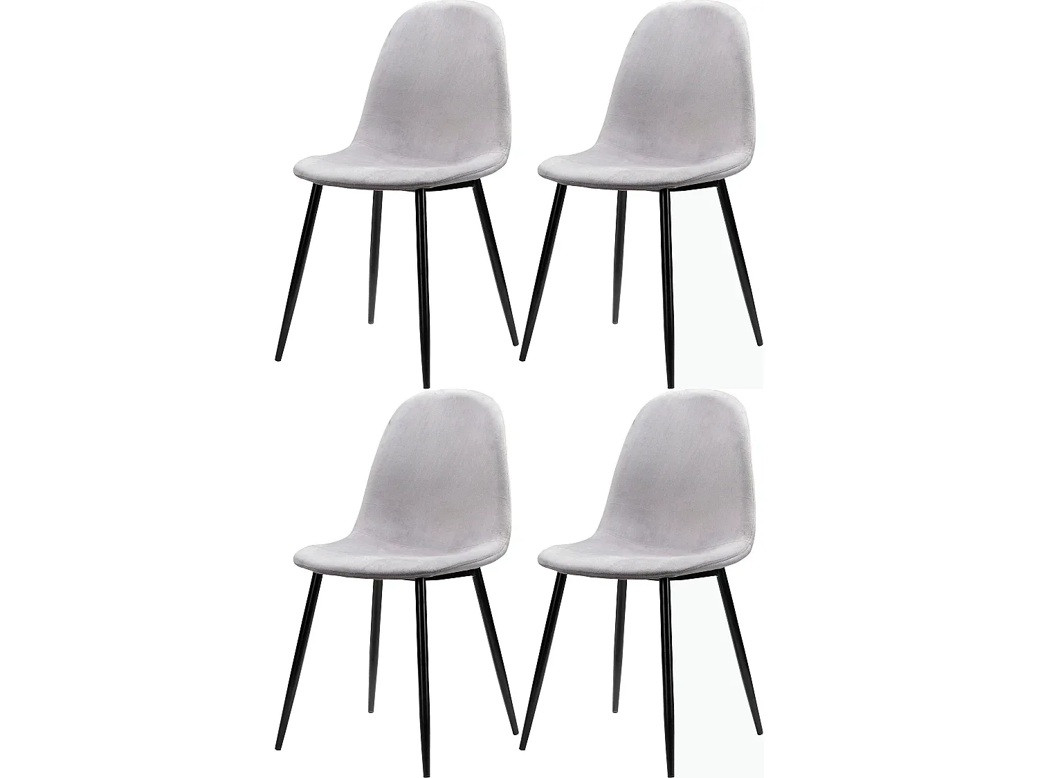 Moderner Esszimmerstuhl in Grau mit vier schwarzen Beinen-decoravito.com