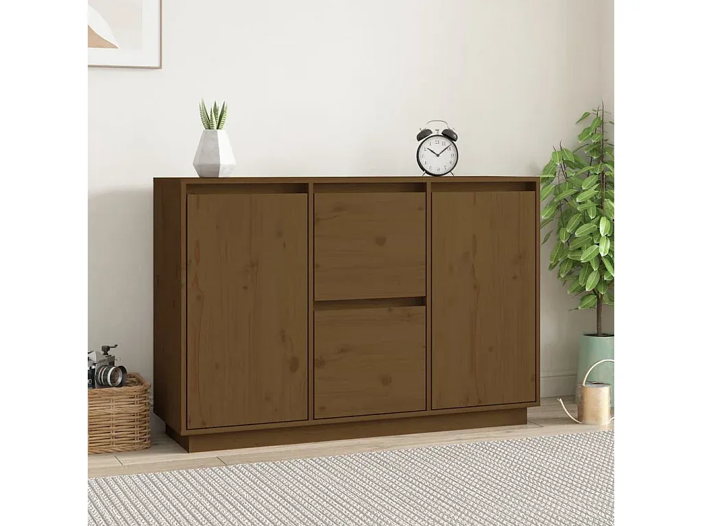 Holzkommode in Honigbraun mit viel Stauraum-decoravito.com