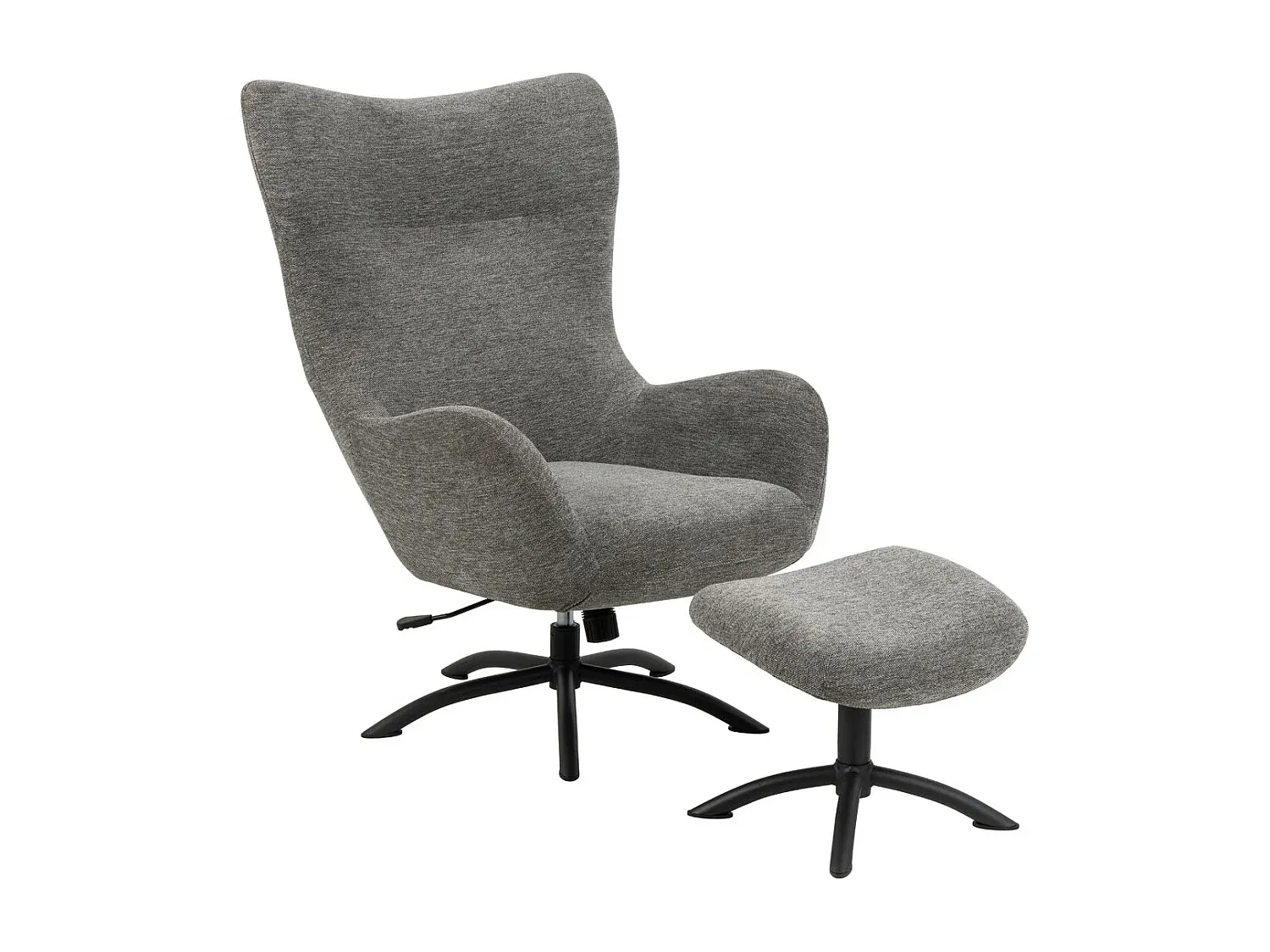 Komfortabler Relaxsessel mit Hocker, anthrazit-decoravito.com