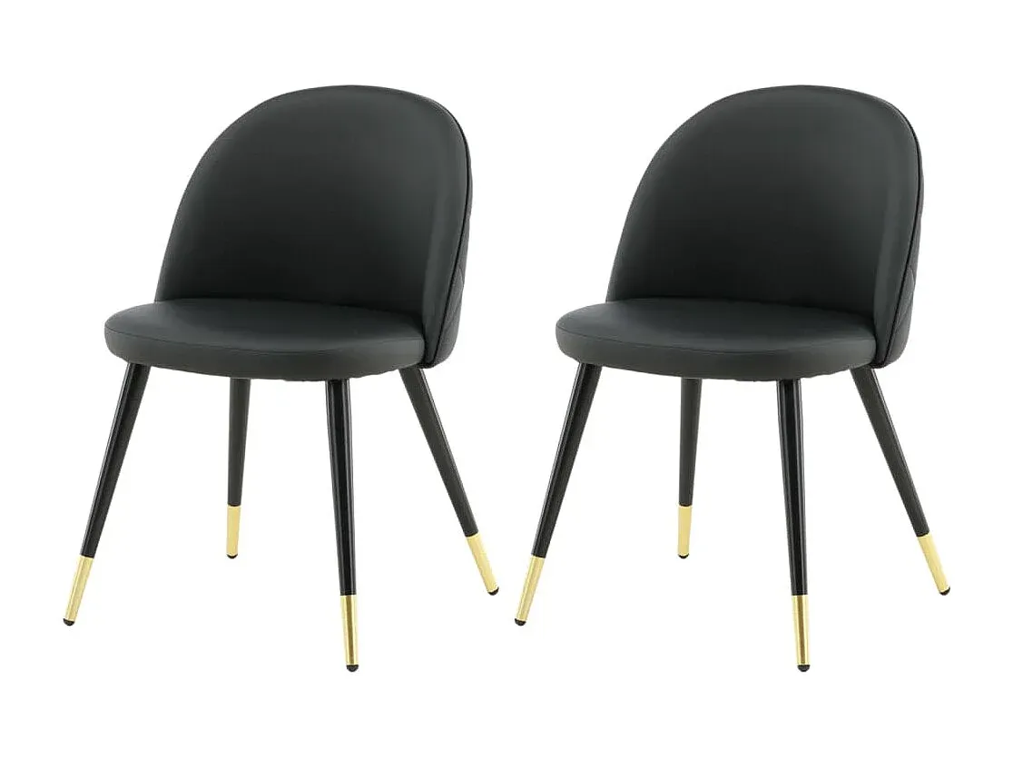 Bequemer Esszimmerstuhl aus schwarzem Kunstleder-decoravito.com