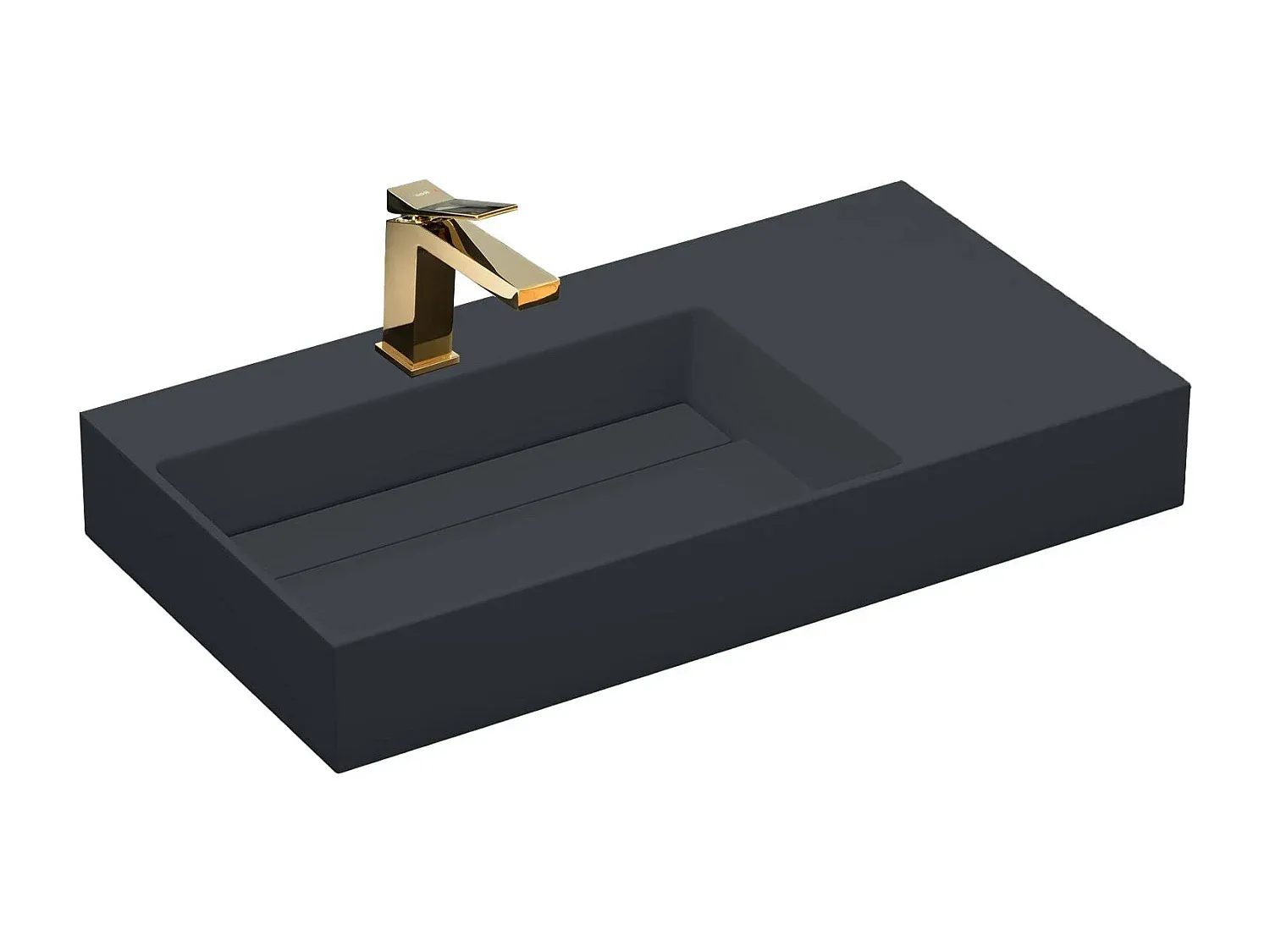 Graues Waschbecken aus Konglomerat 75 cm-decoravito.com