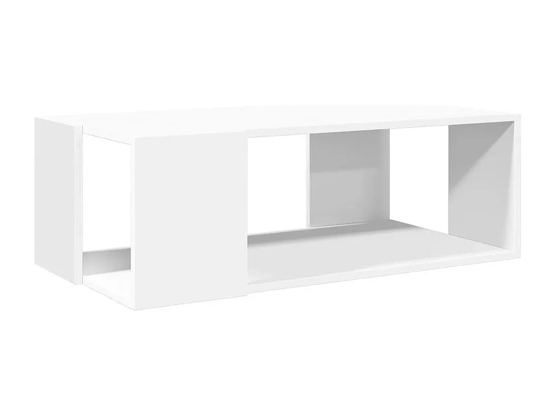 Moderner Couchtisch Weiß aus Holzwerkstoff 90x50 cm-decoravito.com