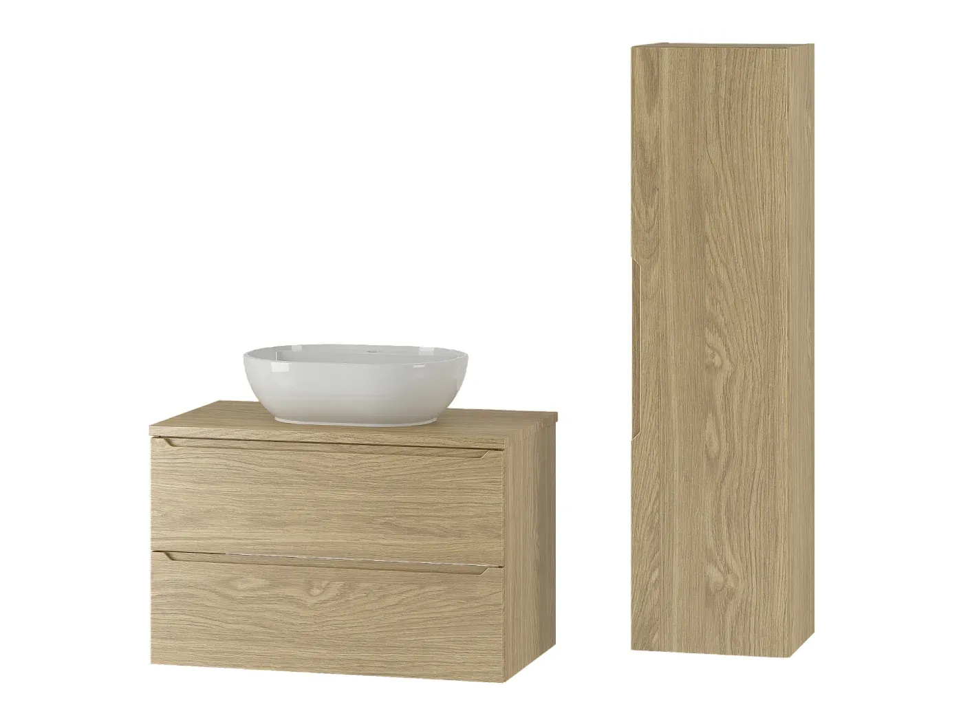 Modernes Badezimmer-Set mit Waschbecken und Schrank-decoravito.com