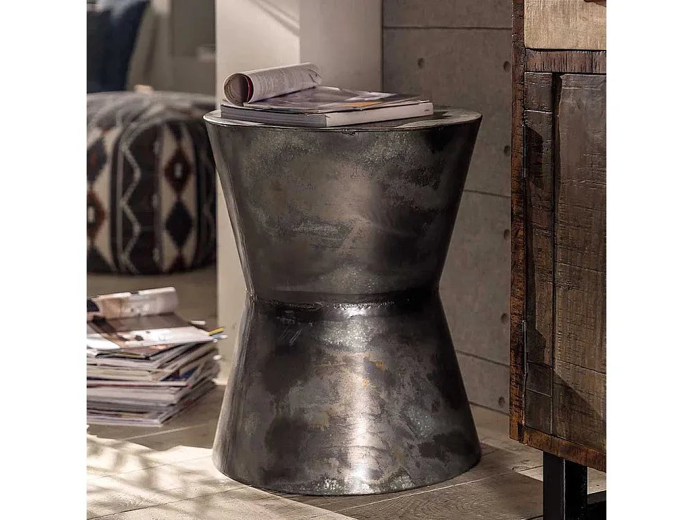 Runder Metall-Beistelltisch mit Tischplatte-decoravito.com