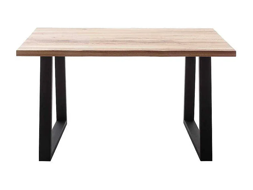 Robuster Esstisch aus Eichenholz mit Metallgestell-decoravito.com