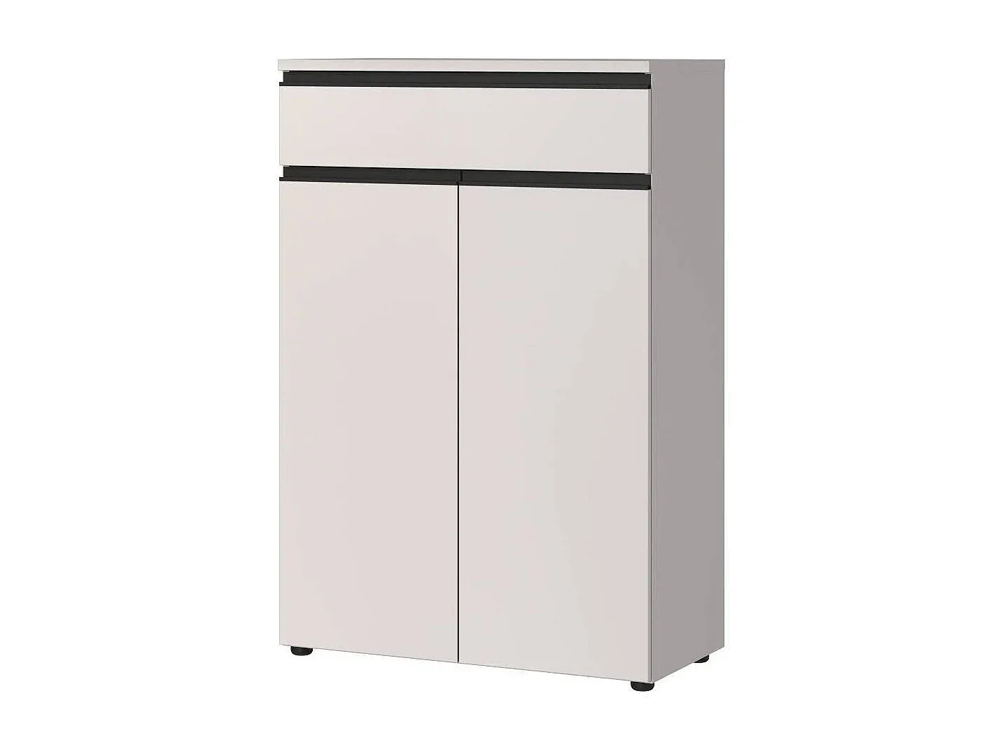 Moderner Büroschrank mit Schublade und Metallgriffen-decoravito.com