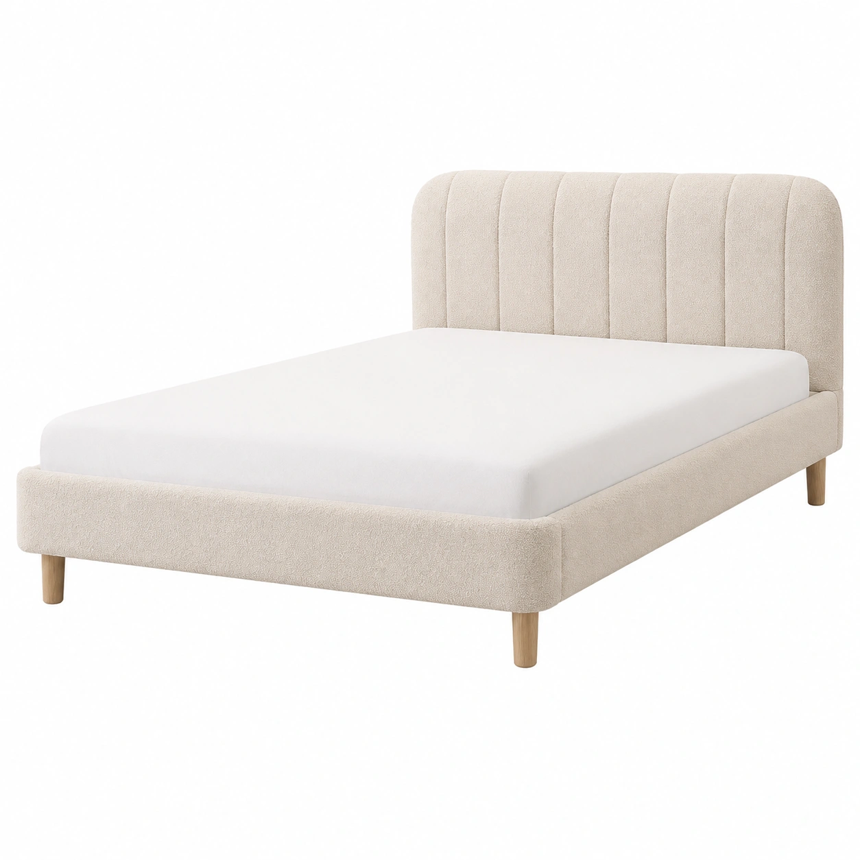 Cama tapizada con cabecero acolchado-loftmira
