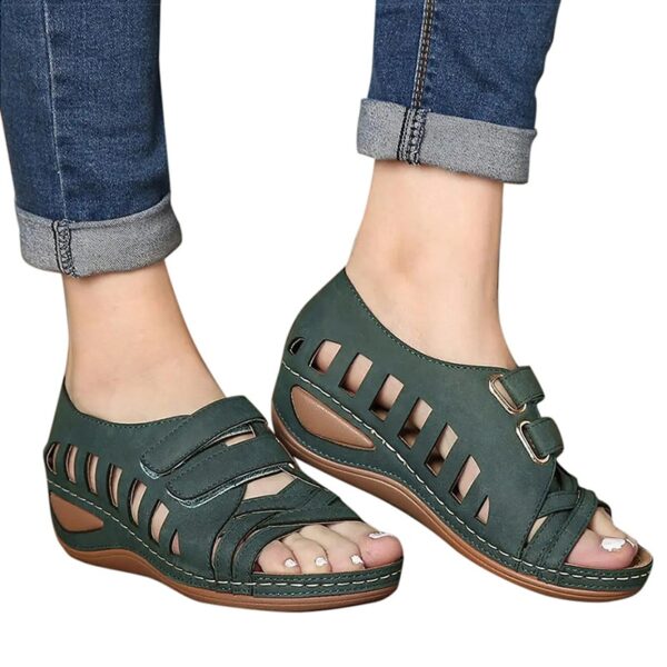 Women Summer Casual Leather Sandals Soft Sole Daily Walking Shoes