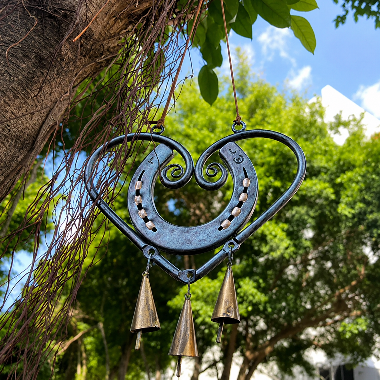 100% Carefully crafted | The Horseshoe Heart Wind Chime ❤ (Carefully crafted by Jordan Maynard®)