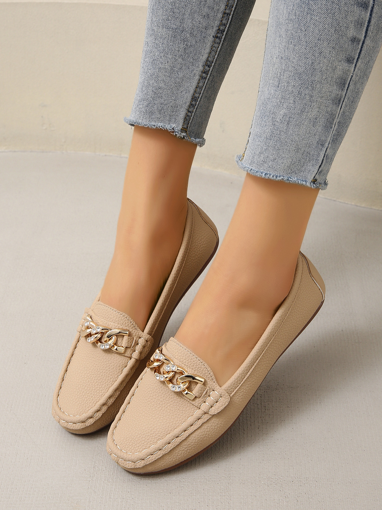Women's Spring/Autumn Rhinestone Decor Flat Loafers