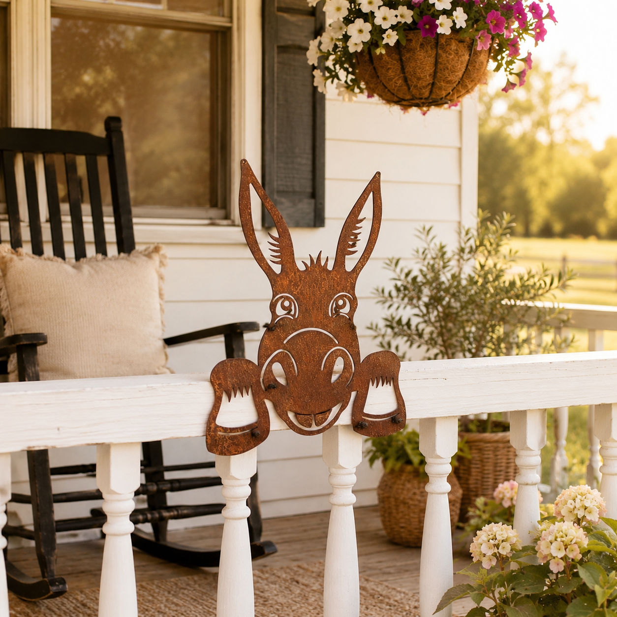 Rusty Donkey Metal Garden Stake