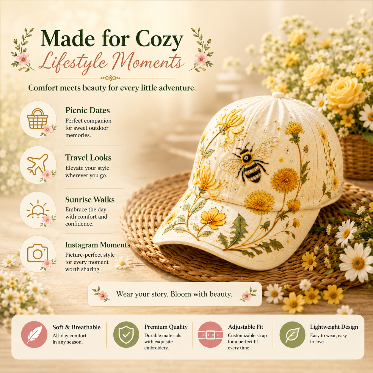 🔥Buy 1 Get 1 free🌸🌿 Garden Morning Cap (✨2026 Limited Edition)