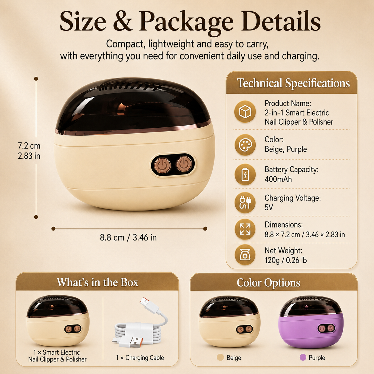 2-in-1 Smart Electric Nail Clipper & Polisher ✂️💅 Electric nail care for the whole family!