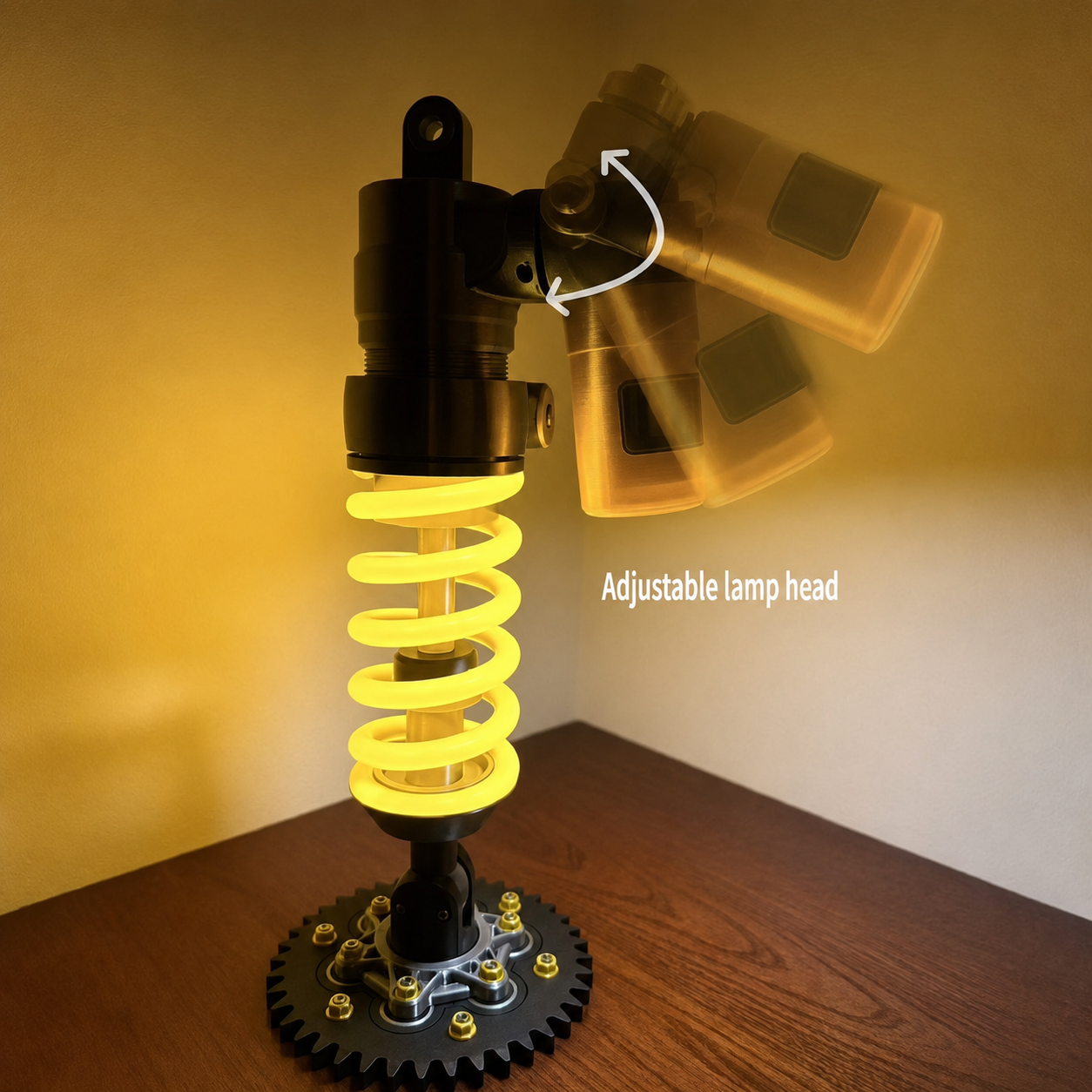 Mechanical Desk Lamp, Shock Absorber Design LED Light for Gaming Room & Car Lovers