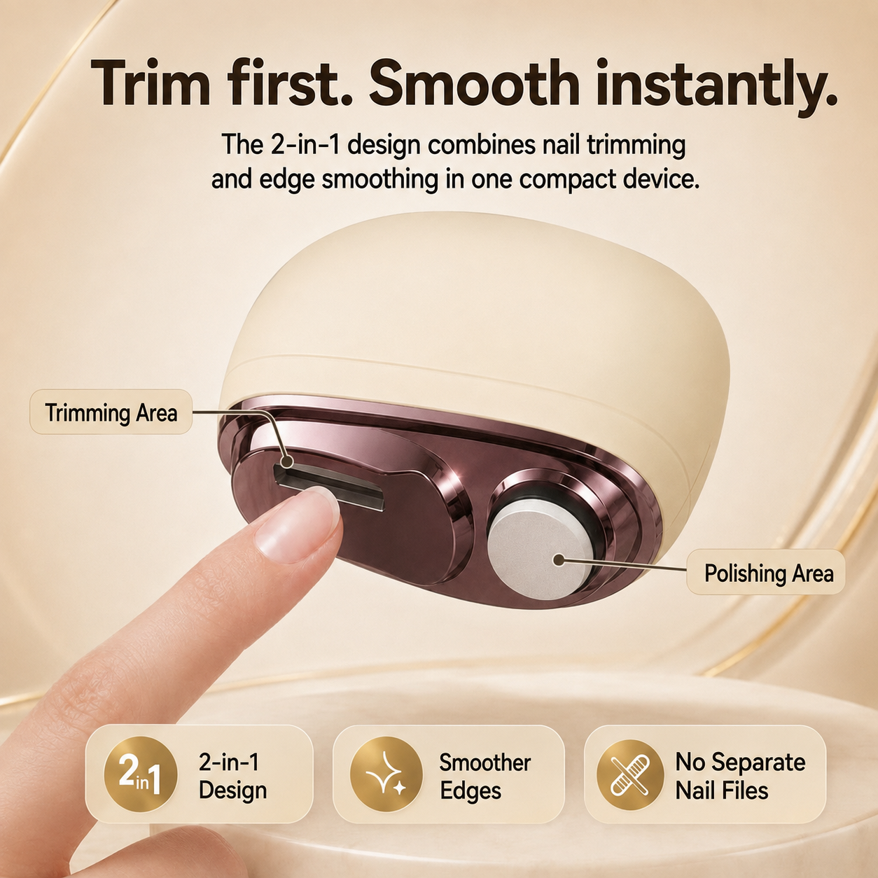 2-in-1 Smart Electric Nail Clipper & Polisher ✂️💅 Electric nail care for the whole family!
